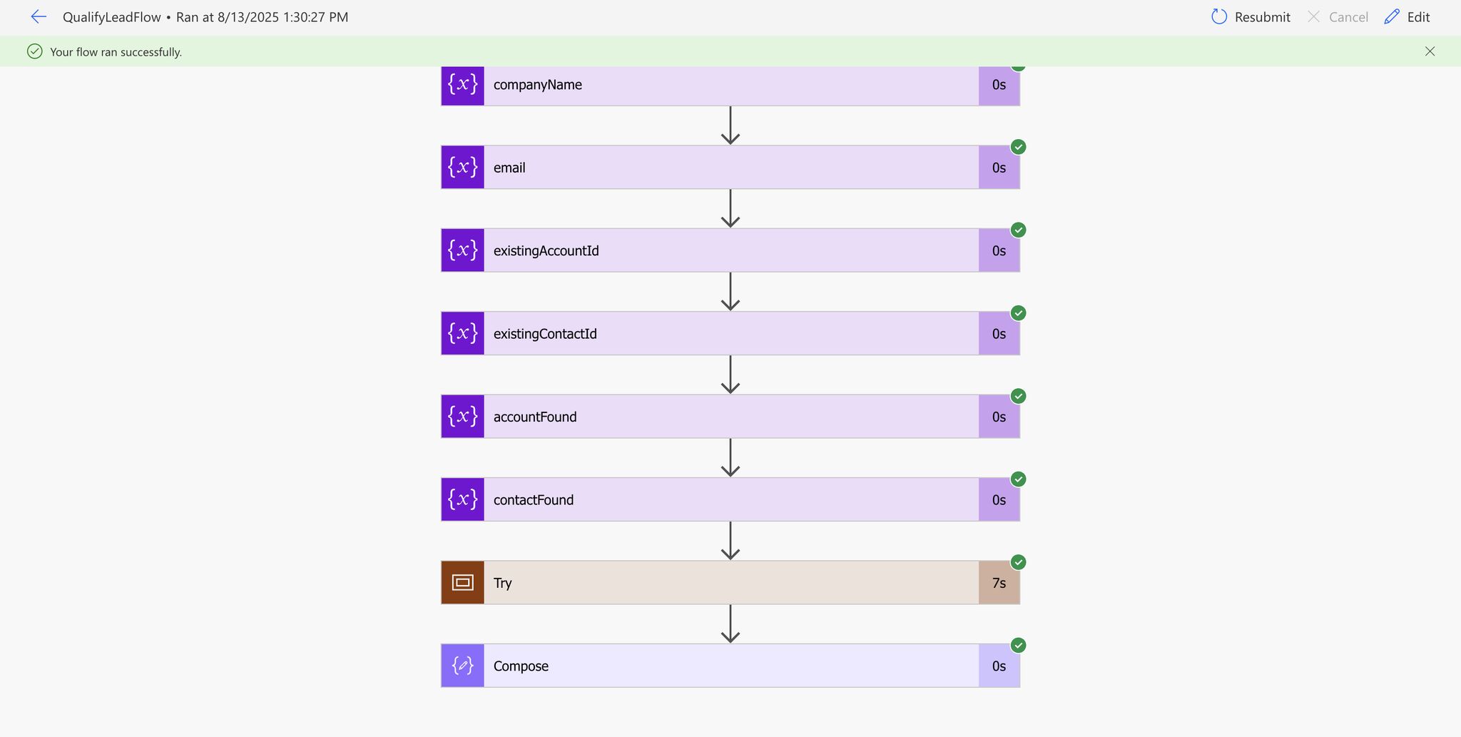 QualifyLeadIntegration — Dataverse Integration & Automated Record Creation - Main solution screenshot